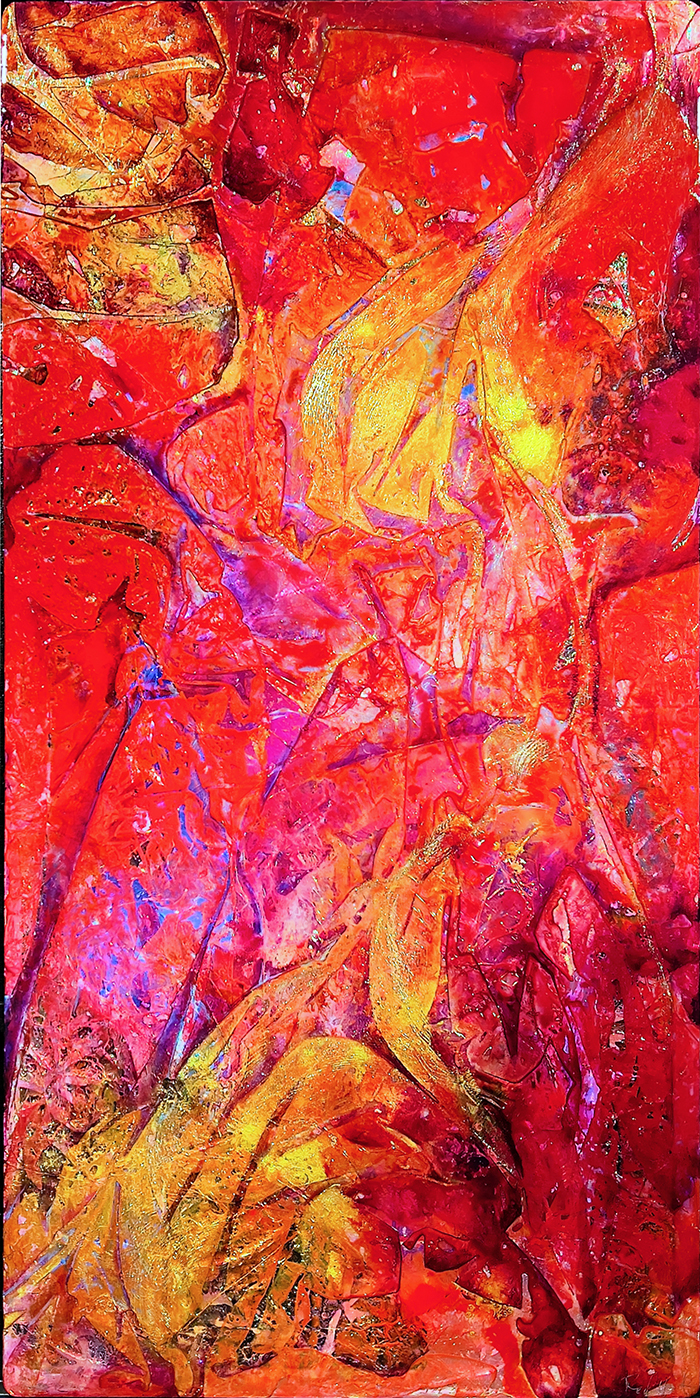 abstract in red red wolf fine art